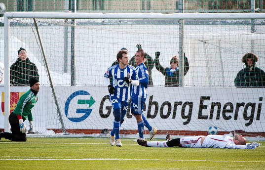 Tobias Hysén, IFK Göteborg, jubel. Pär Ericsson. Ålborg