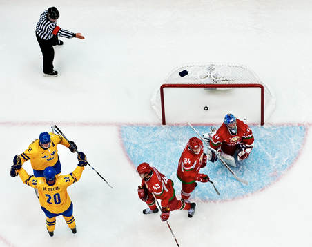 Daniel Alfredsson och Henrik Sedin, Sverige, glädje,
