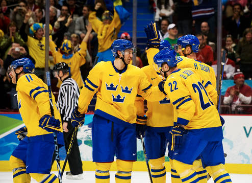 Daniel Alfredsson, Niklas Kronwall, Daniel Sedin och Henrik