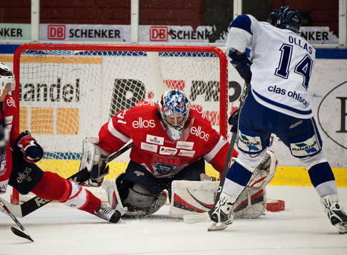 Pontus Hansson, målvakt Borås. Jesper Ollas, Leksand