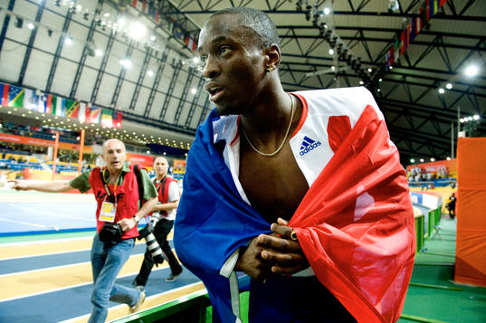 . Teddy Tamgho, Frankrike. 17.90 m. (Inomhus Världsrekord)