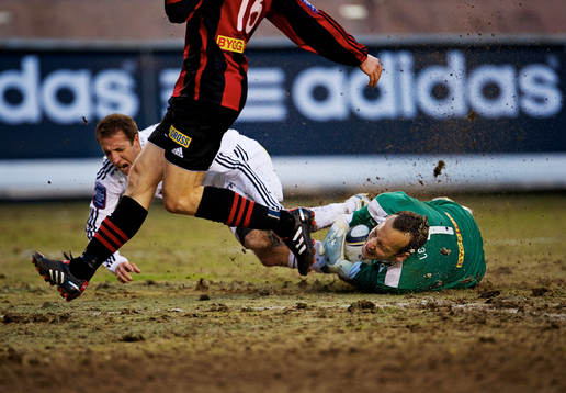 Kenny Pavey, AIK och Benny Lekström, målvakt,