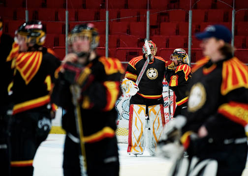 Jacob Markström, målvakt, och Calle Järnkrok, Brynäs,