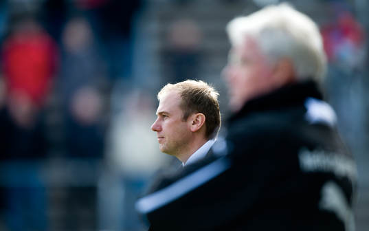 Conny Karlsson, tränare, Helsingborg och Magnus Haglund,