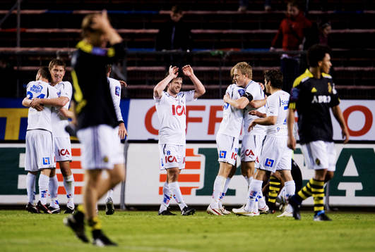 AIK, depp och Jonas Gudni Saevarsson, Halmstad, jubel
