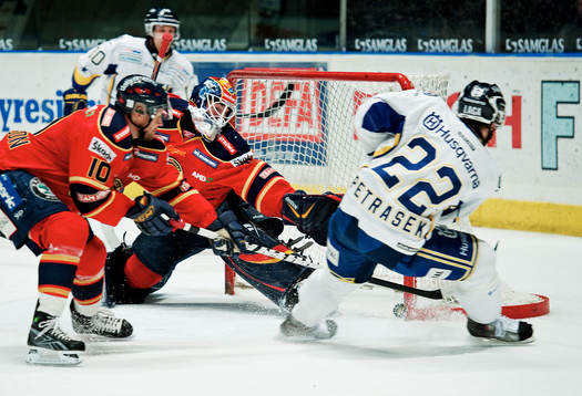 David Petrasek, HV71 och Gustaf Wesslau, målvakt,