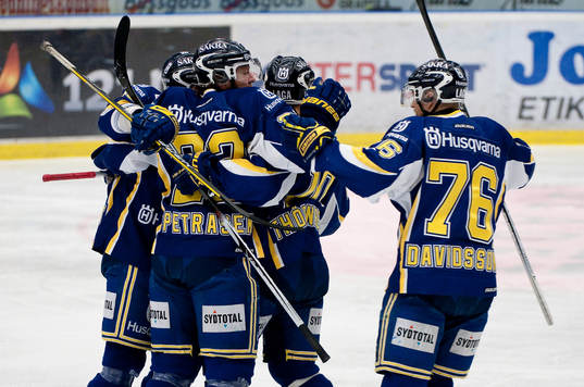 1-0 till HV71 genom David Petrasek. Jubel