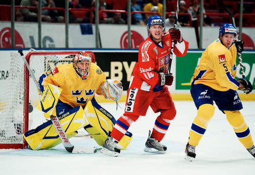Jacob Markström, målvakt, vaktar Sveriges mål