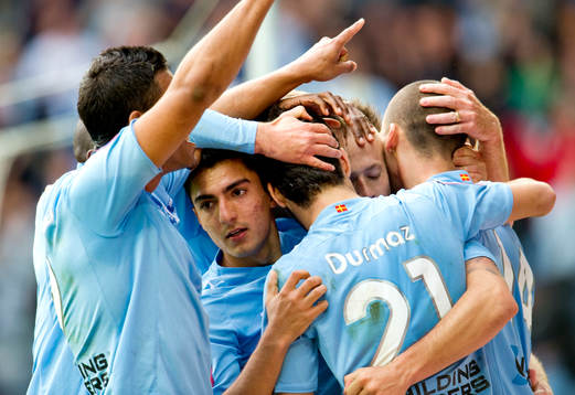 Guillermo Molins, Malmö har gjort 2-0. Jubel i Malmö