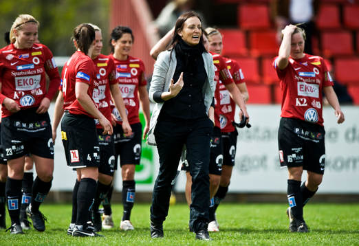 Elisabet Gunnarsdottir, tränare, glädje, jubel