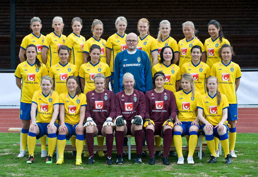 Övre raden fr.v.: Olivia Schough, Sofia Jakobsson, Mia