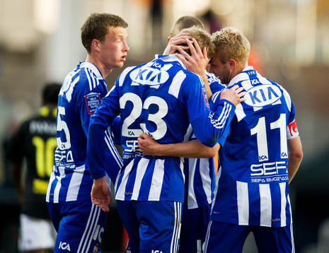 Thomas Olsson, IFK Göteborg, gör 1-0. Jubel