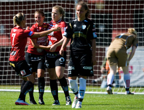 1-0 Katrin Omarsdottir, Kristianstad jubel, Göteborg depp