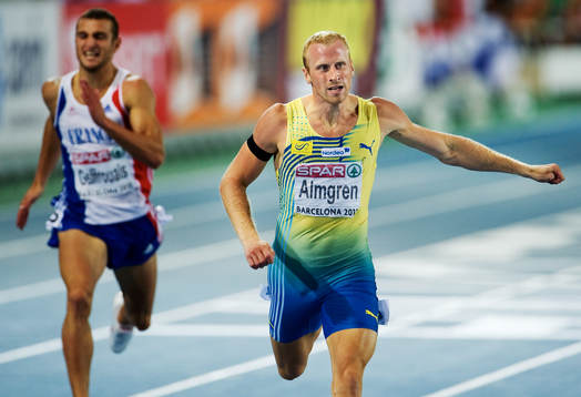 Daniel Almgren, Sverige, går i mål