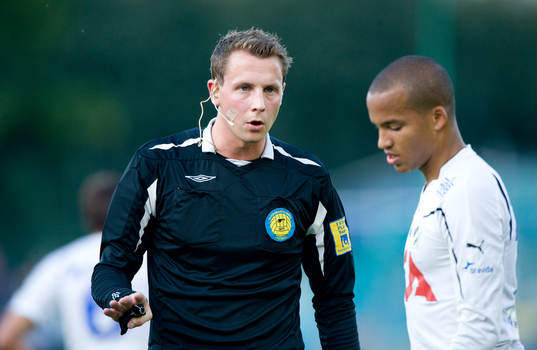 Andreas Ekberg, domare och Martin Olsson, Halmstad