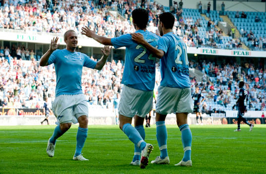 Daniel Larsson, Agon Mehmeti och Jimmy Durmaz, Malmö