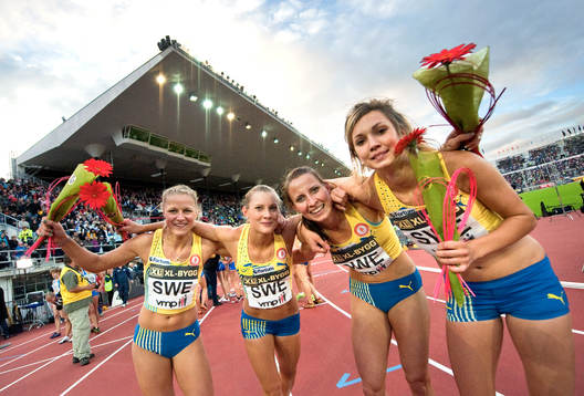 4x400m. Rebecca Högberg, Josefin Magnusson, Helene Bourdin