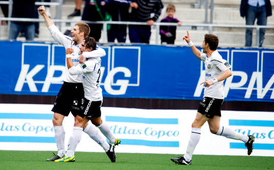 Magnus Wikström, Nordin Gerzic och Paulinho Guará,
