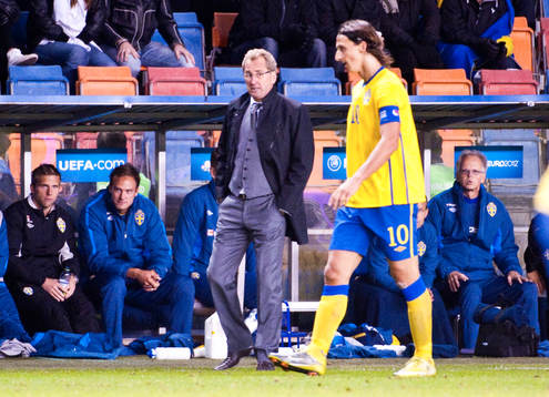 Erik Hamrén, förbundskapten och Zlatan Ibrahimovic