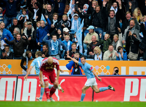 Daniel Andersson, Malmö har gjort 1-0. Jubel