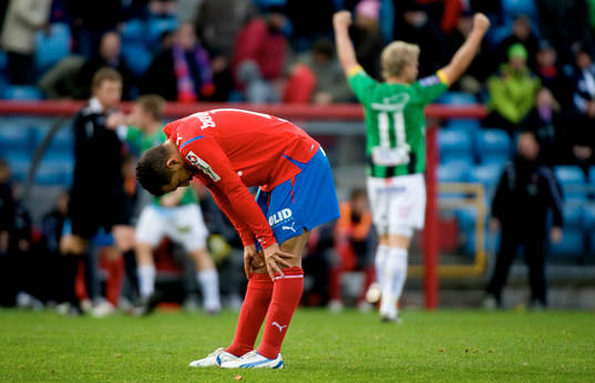Deppigt i Helsingborg. Andrian Gashi, Helsingborg, depp