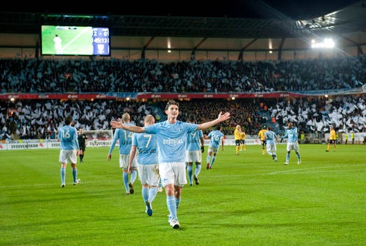 Agon Mehmeti, Malmö gjorde 2-0. Jubel
