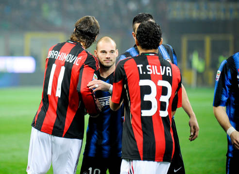 Zlatan Ibrahimovic, Milan, hälsar på sina gamla