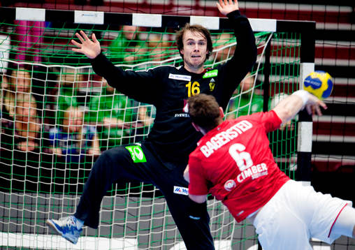 Per Sandström, målvakt Sverige och Jacob Bagersted,