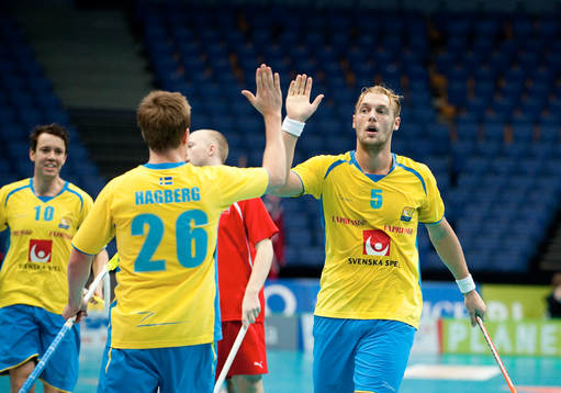 Patrik Hagberg och Joel Kanebjörk, Sverige gör high-five