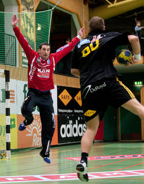 Jesper Larsson, målvakt Kristianstad, Erik Fritzon,