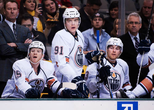 Liam Reddox, Magnus Pääjärvi och Linus Omark, Edmonton,