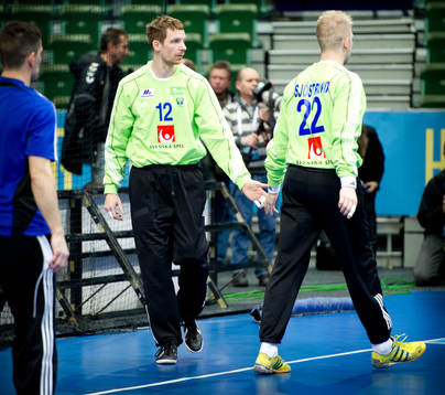 Dan Beutler och Johan Sjöstrand, målvakt, Sverige