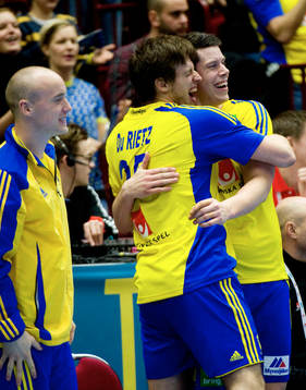 Kim Ekdahl Du Rietz och Kim Andersson, glädje, jubel