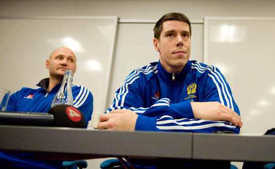 Ola Lindgren, förbundskapten och Kim Andersson, Sverige