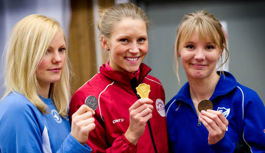 Höjdhopp damer vinnare. 2:a Anna Alexson, Spårvägens FK,