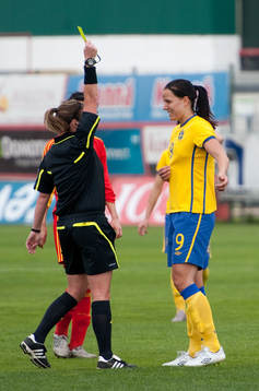 Jessica Landström, Sverige, gult kort