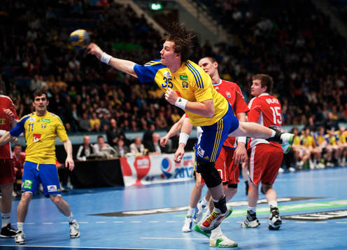 Andreas Nilsson, Sverige, skjuter mot mål