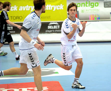 Hampus Wanne, Redbergslid, jubel. Hampus första A-lagsmatch