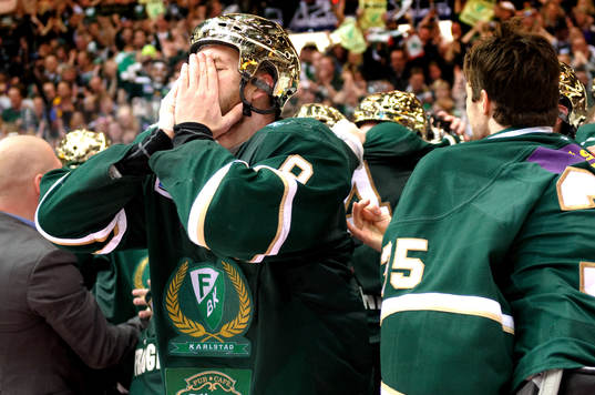 Sanny Lindström, Färjestad, jubel, glädje. SM-guld,