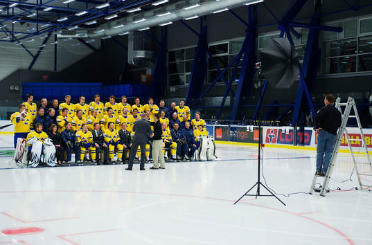 Det officiella lagfotot tas innan träningens start