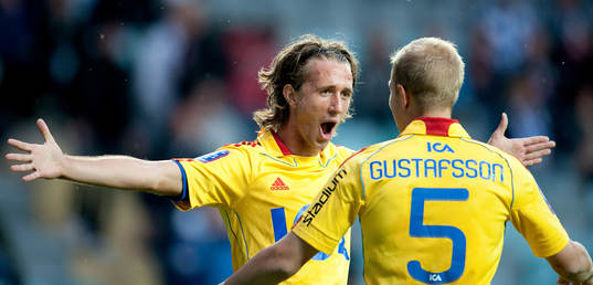 Philip Hellquist, Djurgården, gör 0-4, jubel
