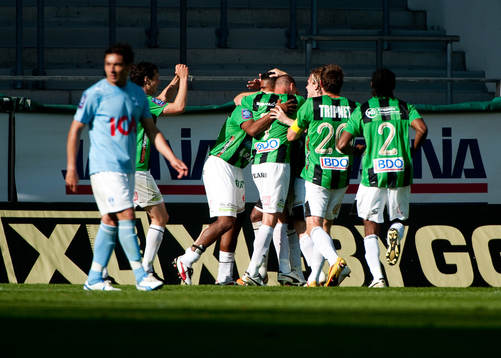 Alvaro Santos, GAIS, gör 2-0, jubel