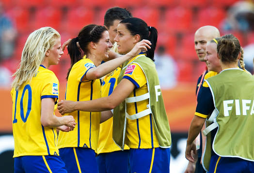 Lotta Schelin, Jessica Landström, Sverige, jubel