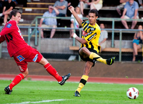 Mathias Ranégie, Häcken, gör 4-0, Daniel Nilsson,