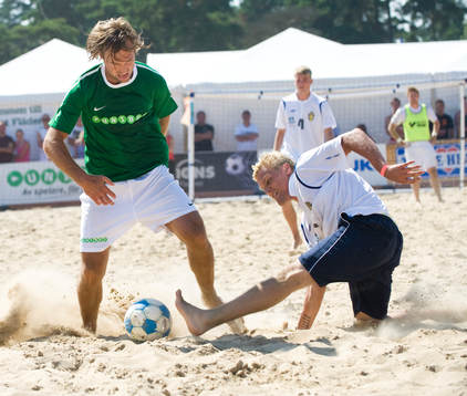 Fotboll, beachfotboll, kändislaget Unibet - Malmö