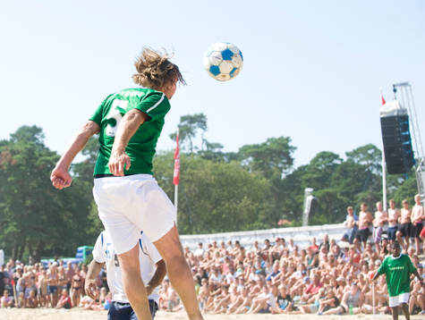 Fotboll, beachfotboll, kändislaget Unibet - Malmö