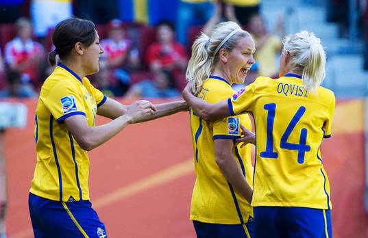Lisa Dahlkvist, Sverige, jubel. 2-0