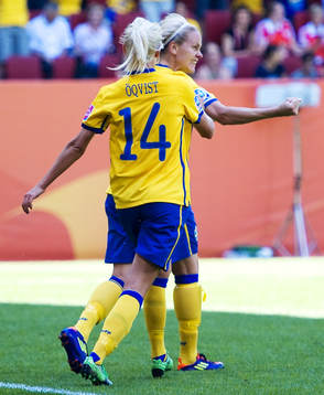 Lisa Dahlkvist, Sverige, jubel. 2-0
