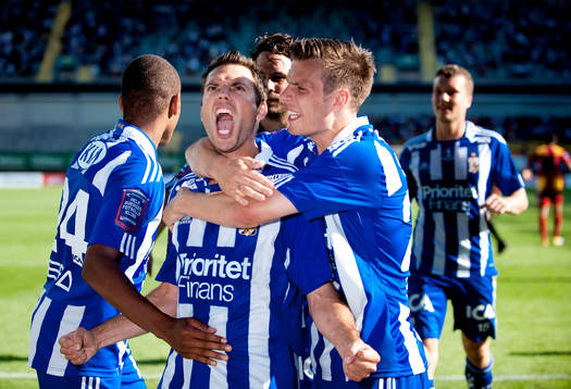 Stefan Selakovic, Göteborg, gör 1-0, jubel, Elmar