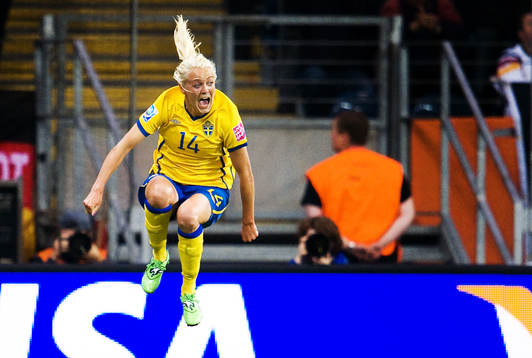 Josefine Öqvist, Sverige, jubel. 1-0